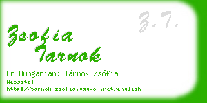 zsofia tarnok business card