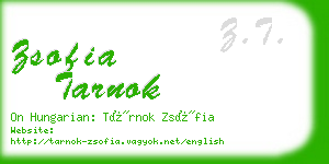 zsofia tarnok business card